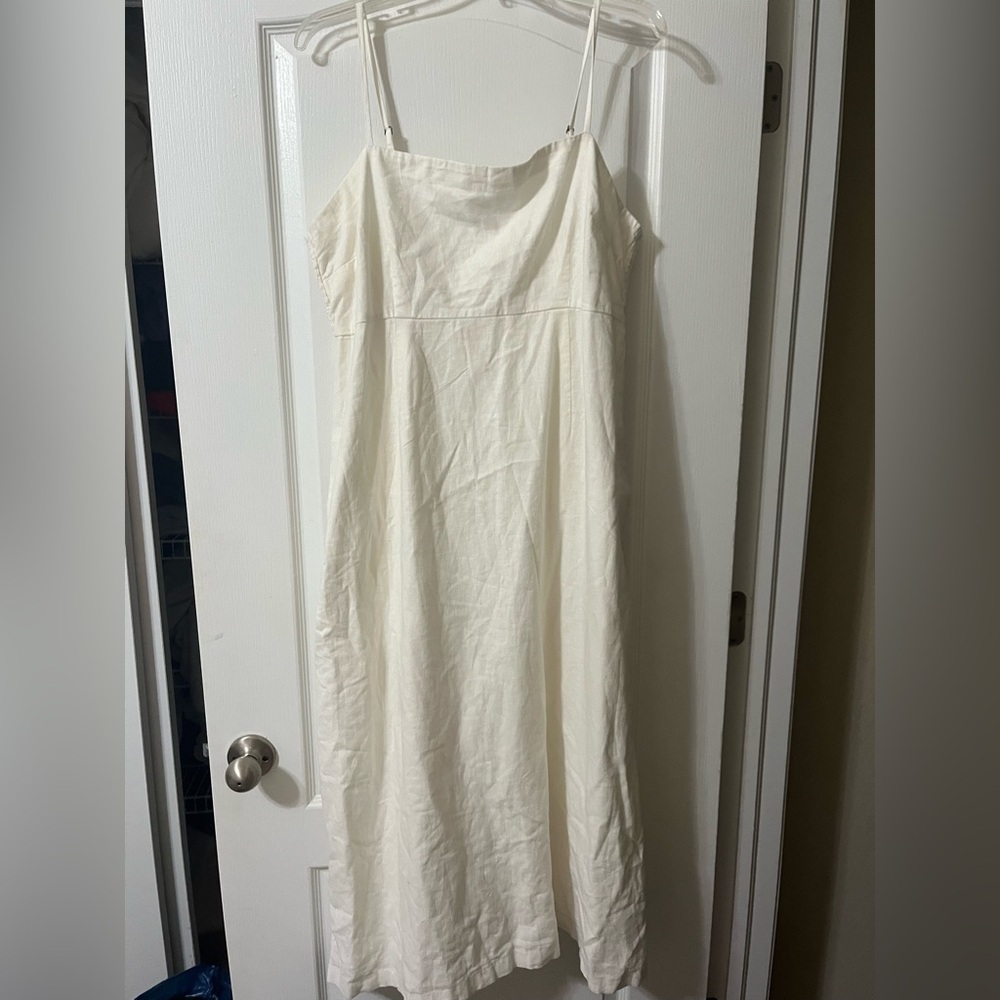 Abercrombie and Fitch XL tall White linen midi dress 

New with tags